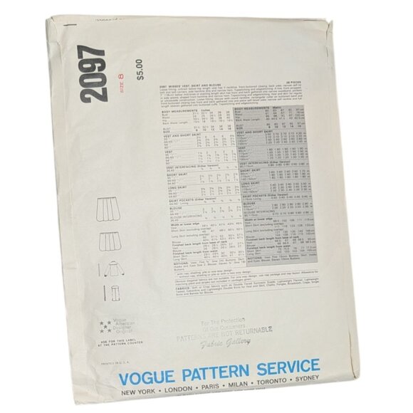 Vogue American Designer Bill Blass Pattern 2097 factory folds - Picture 2 of 10